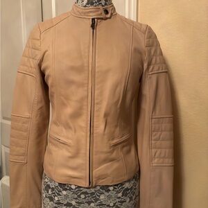 NWT Banana Republic Leather Moto Jacket XS light pink